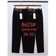 8623# чорні жіночі штани Fudeyan (трикотаж, 6 од., розміри напівбатал: 28-33) видача наступного дня