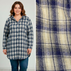 7757-43 сіра жіноча сорочка (JJF. з камінням та капюшоном, подовжена, 4 од., розміри напівбатал: 3XL, 4XL, 5XL, 6XL)