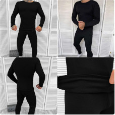 0350 * чорна чоловіча термобілизна 100% бавовна на флісі (6 од., розміри норма: S, M, L, XL, XXL, 3ХL) видача наступного дня