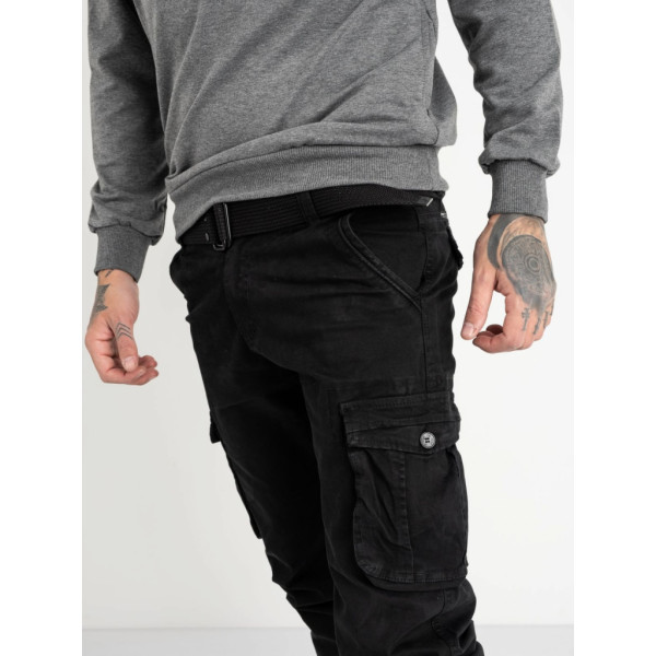 1952-12 / черные мужскые джоггеры (In Yesir, стрейчевые, 2ед. размеры норма: 29, 29) Джогеры