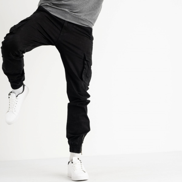 1952-12 / черные мужскые джоггеры (In Yesir, стрейчевые, 2ед. размеры норма: 29, 29) Джогеры