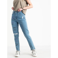 5900-4 / блакитні жіночі джинси (MOM, стречові, 4од. розміри норма: 27, 27, 28, 30) Джинси