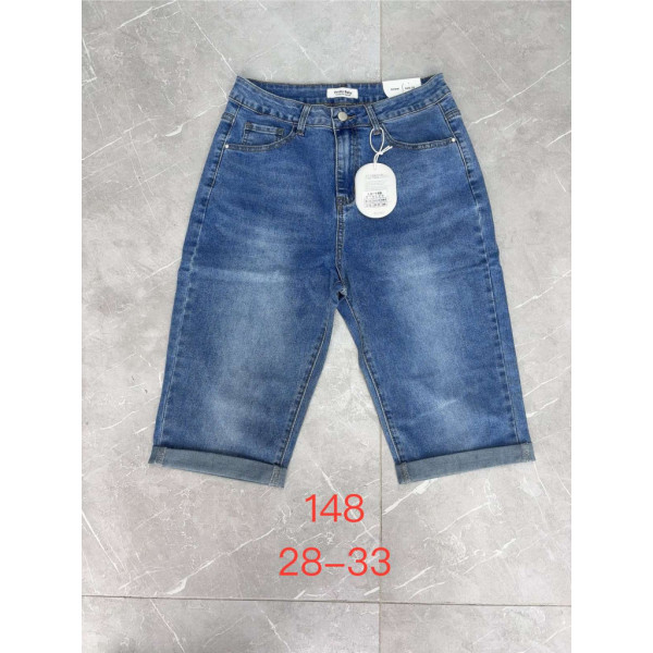 0148# синие женские джинсовые шорты (New Jeans, стрейч, 6 ед, размеры полубатал: 28-33) выдача на следующий день New Jeans