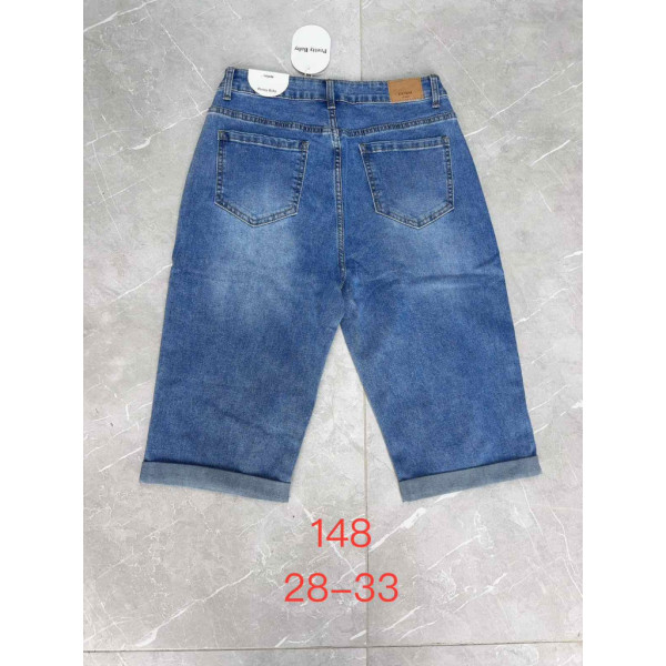 0148# синие женские джинсовые шорты (New Jeans, стрейч, 6 ед, размеры полубатал: 28-33) выдача на следующий день New Jeans
