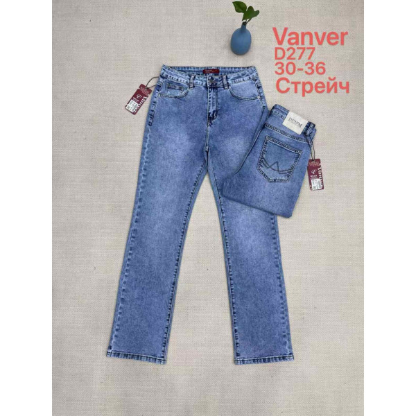 0277# голубые женские джинсы vanver (стрейч коттон, 6 ед, размеры батал: 30-36) выдача на следующий день Vanver