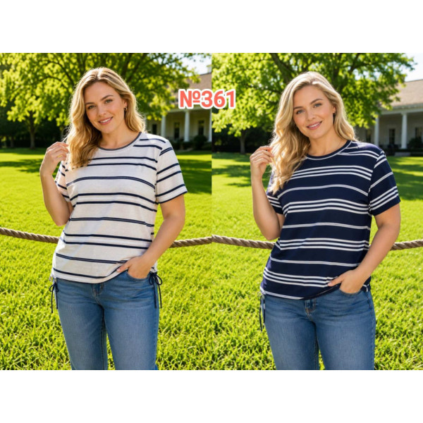 0361 # выбор цвета женская футболка (трикотаж, 4 ед, размеры батал: 2XL-5XL) выдача на следующий день Футболка