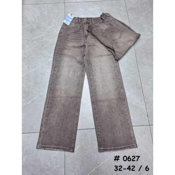 0627# коричневі жіночі джинси Liana (стрейч котон, 6 од., розміри батал: 32-42) видача наступного дня Liana