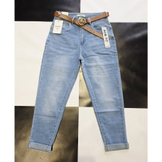 0650-4# голубые женские джинсы (стрейч коттон, 10-ед, размеры батал: L-4XL) M.Sara