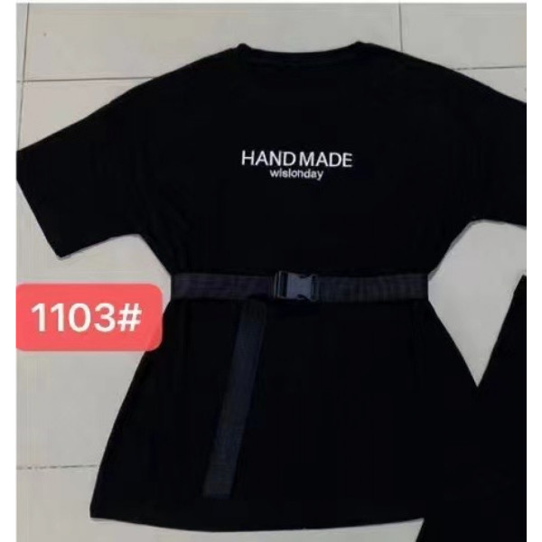 1103# черный женский костюм (3 ед, размеры норма: M-L оверсайз) выдача на следующий день Костюм