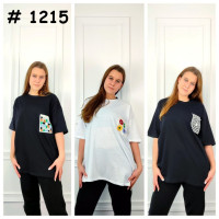 1215# выбор цвета и модели женская футболка (хлопок 100%, 4 ед, размеры норма: S-XL) выдача на следующий день Футболка