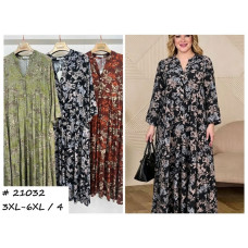 21032 # вибір кольору жіноча сукня (штапель, 4 од., розміри батал: 3XL-6XL) видача наступного дня Сукня