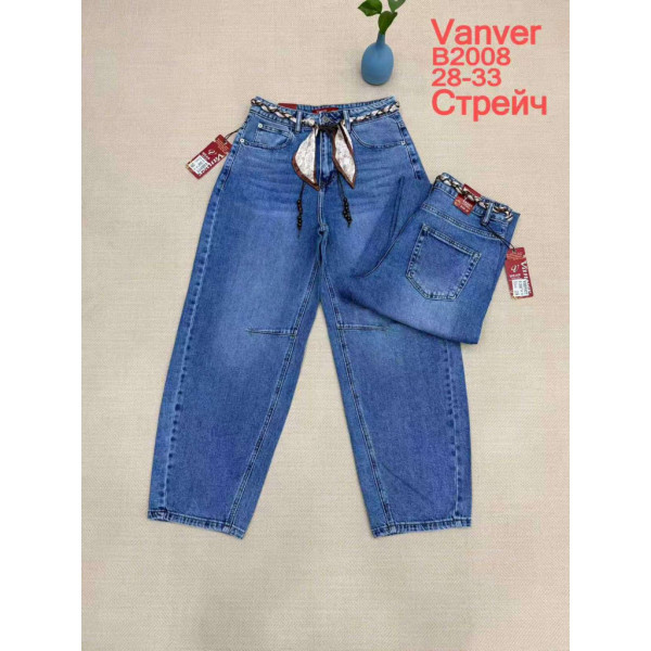 2008# блакитні жіночі джинси vanver (стрейч коттон, 6 од., розміри напівбатал: 28-33) видача наступного дня Vanver