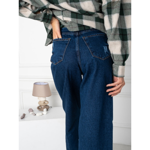 1029-2 / сині жіночі джинси (коттонові, 2 од. розміри напівбатал: 38. 40) Джинси