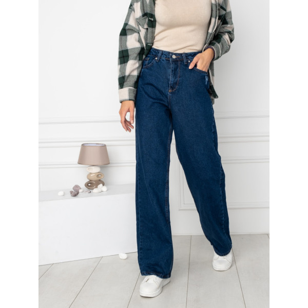 1029-2 / сині жіночі джинси (коттонові, 2 од. розміри напівбатал: 38. 40) Джинси