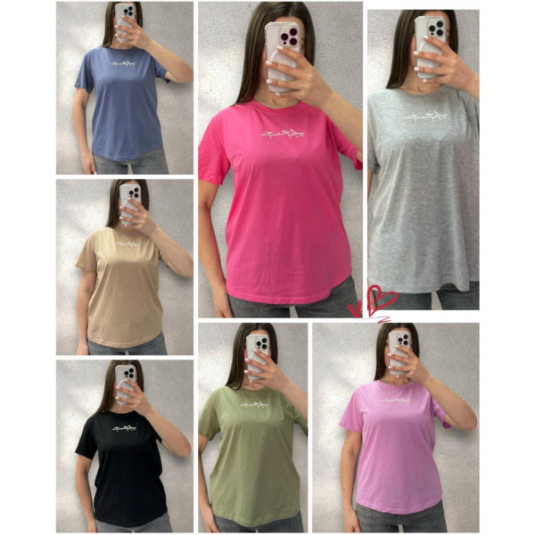 25074 # микс цветов женская футболка (коттон, 6 ед, размеры полубатал: 46-50) выдача на следующий день Футболка