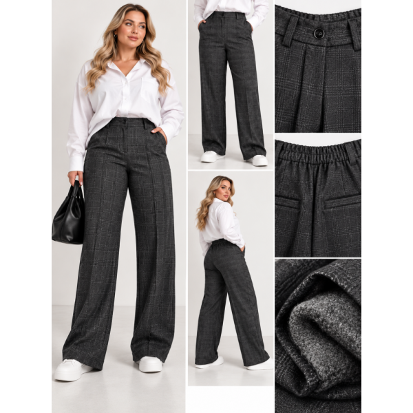 2310-4 Жіночі теплі брюки сірі (1165609)