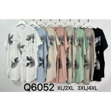 6052# микс цветов женская футболка (Kiss me, 10 ед, размеры батал: 2XL-4XL) выдача на следующий день Kiss me