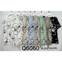 6060# микс цветов женская футболка (Kiss me, 10 ед, размеры батал: XL-4XL) выдача на следующий день Kiss me