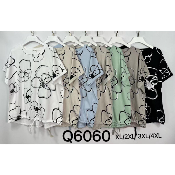 6060# микс цветов женская футболка (Kiss me, 10 ед, размеры батал: XL-4XL) выдача на следующий день Kiss me