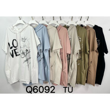 6092# микс цветов женская футболка (Kiss me, 10 ед, размеры батал: 2XL-4XL) выдача на следующий день Kiss me