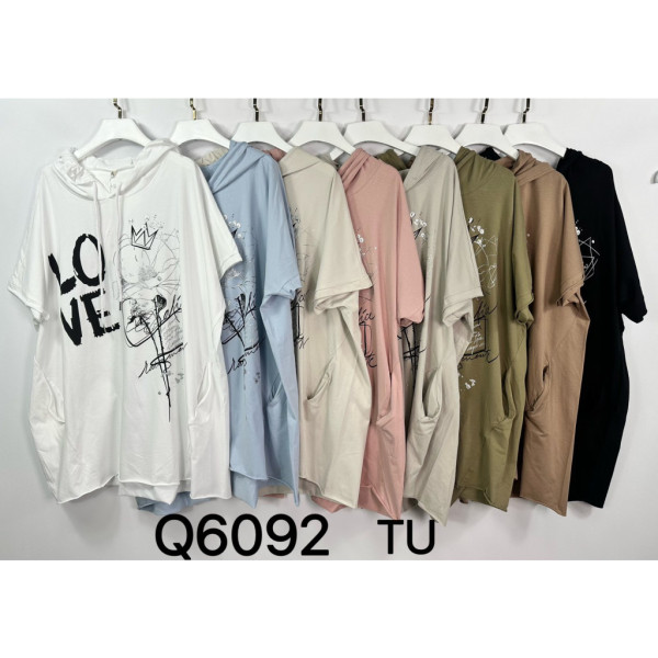 6092# микс цветов женская футболка (Kiss me, 10 ед, размеры батал: 2XL-4XL) выдача на следующий день Kiss me