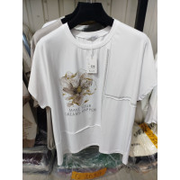 7130# микс цветов женская футболка (хлопок, 20 ед, размеры батал: 2XL/3XL универсальный) выдача на следующий день Kiss me