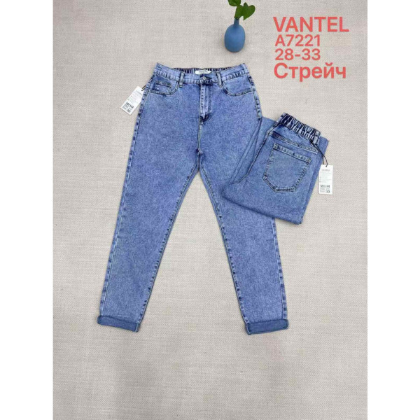 7221# голубые женские джинсы vanver (стрейч коттон, 6 ед, размеры полубатал: 28-33) выдача на следующий день Vanver