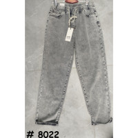 8022# серые женские джинсы (стрейч-коттон, 6 ед, размеры батал: 32-42) выдача на следующий день Джинсы