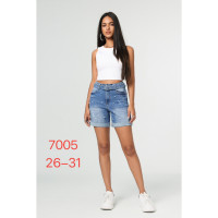 7005# голубые женские джинсовые шорты с камнями (New Jeans, 6 ед, размеры норма: 26-31) выдача на следующий день Шорты