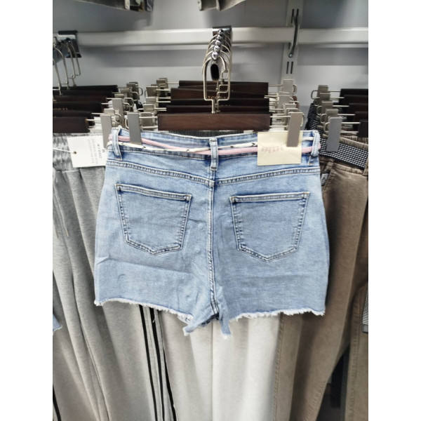 6019# голубые женские джинсовые шорты-юбка (стрейч коттон, 6 ед, размеры батал: 30-36) выдача на следующий день Шорты