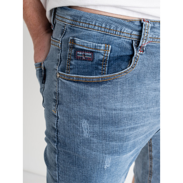 0815-5 / голубые мужские джинсовые шорты (New Jeans, стрейчевые, 5 ед. размеры норма: 29, 30, 31, 32, 38) Шорты