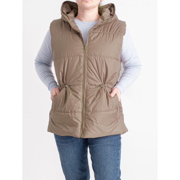 0751-3 мокко жіноча жилетка (5'TH AVENUE, синтепон, капюшон, 3 од. розміри напівбатал: 48. 50. 52) 5`th Avenue