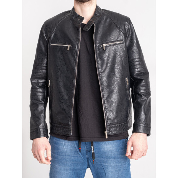 0916-1* черная мужская куртка (экокожа, 7 ед. размеры полубатал: 48. 50. 52. 54. 56. 58) выдача на следующий день Куртка