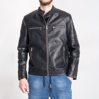 0916-1* черная мужская куртка (экокожа, 7 ед. размеры полубатал: 48. 50. 52. 54. 56. 58) выдача на следующий день Куртка