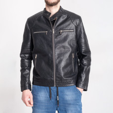 0916-1* черная мужская куртка (экокожа, 7 ед. размеры полубатал: 48. 50. 52. 54. 56. 58) выдача на следующий день Куртка