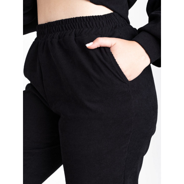 4897-1 черный женский костюм двойка (рубашка + штаны) (5'TH AVENUE, микровельвет, 3 ед. размеры полубатал:48, 50. 52) 5`th Avenue