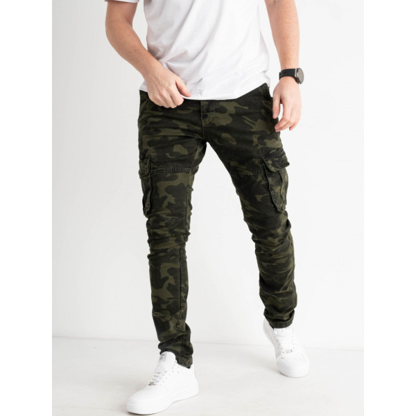 8671-7 / хаки мужские брюки (Olivio Plati, стрейчевые, 6 ед. размер норма: 42. 44. 46. 48. 50. 52) Джеггинсы