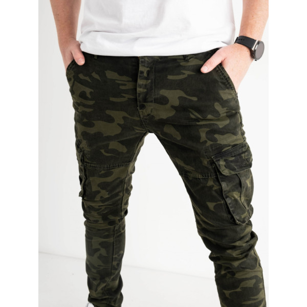 8671-7 / хаки мужские брюки (Olivio Plati, стрейчевые, 6 ед. размер норма: 42. 44. 46. 48. 50. 52) Джеггинсы