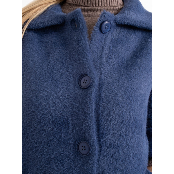 0562-42 голубой женский кардиган (шерсть альпаки, на пуговицах, 1 ед. универсальный полубатальный размер: 46-52) Кардиган