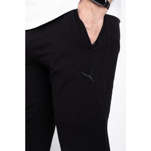 7260-1 черные мужские спортивные штаны (двухнитка, карманы на змейке, манжет, 5ед, размеры норма: 46, 48, 50,52, 54) Спортивные штаны