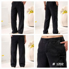 1202# серые женские брюки, трубы (хлопок+трикотаж, 5 ед, размеры полубатал: м, л, л, хл, 2хл) выдача на следующий день Брюки