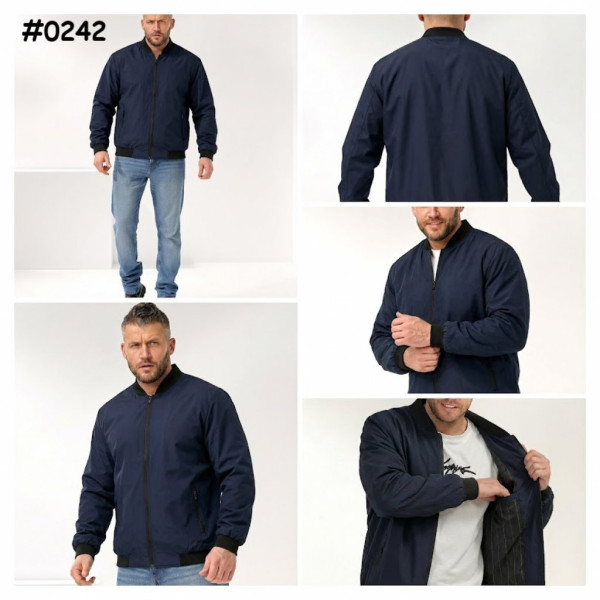 0242# синяя мужская ветровка (плащевка, 5 ед, размеры полубатал: хл, 2хл, 3хл, 4хл, 5хл) выдача на следующий день Куртка