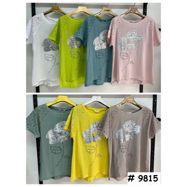 9815# выбор цвета женская футболка (лён, 4 ед, размеры батал: 3XL-6XL) выдача на следующий день Футболка