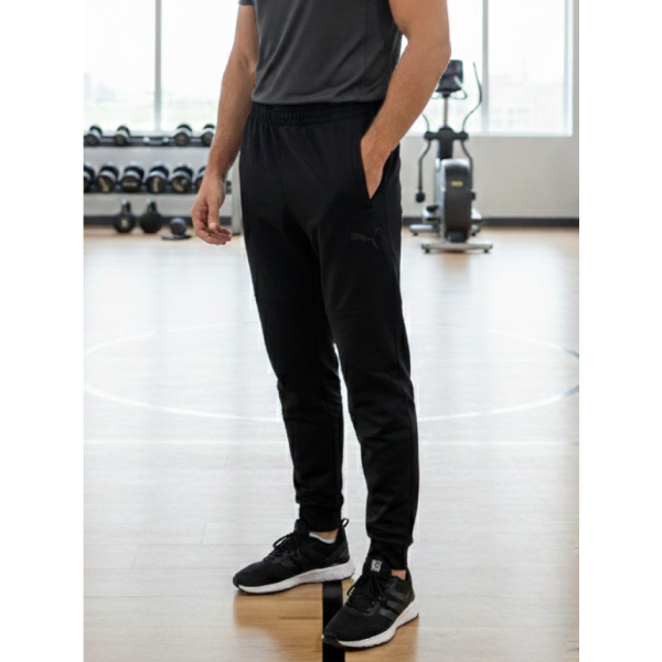 7260-1 черные мужские спортивные штаны (двухнитка, карманы на змейке, манжет, 5ед, размеры норма: 46, 48, 50,52, 54) Спортивные штаны