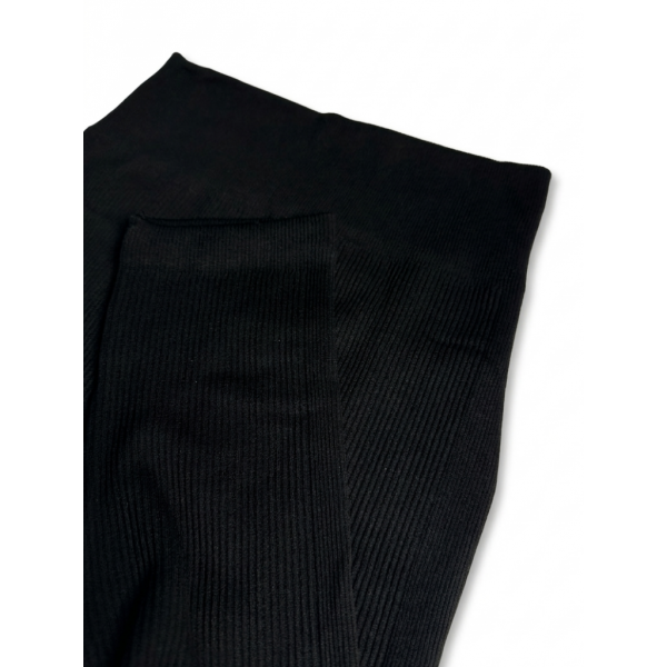 3111-2 черные женские лосины (рубчик, с ефектом PUSH-UP. 4 ед. размеры на бирке L/XL соответствуют нерме S/2XL) Лосины