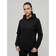 4452-13 чорний жіночий спортивний худі (тринитка на флісі, з капюшоном, 3од, розміри норма: 48, 48, 48) Худі