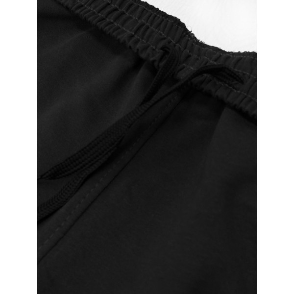 4680-1 черный мужской спортивный костюм (штаны двухнитка, скрытый карман на змейке, логотип вышивка, кофта турецкий пенье, с капюшоном, 5 ед. размеры норма: 46, 48, 50, 52, 54) Спортивный костюм