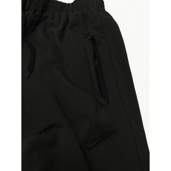 4680-1 черный мужской спортивный костюм (штаны двухнитка, скрытый карман на змейке, логотип вышивка, кофта турецкий пенье, с капюшоном, 5 ед. размеры норма: 46, 48, 50, 52, 54) Спортивный костюм