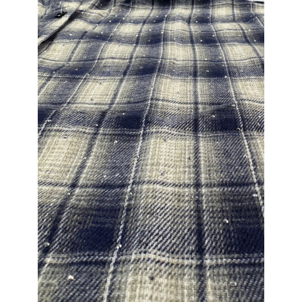 7760-43 синяя женская рубашка (JJF. с камнями и капюшоном, 4 ед, размеры норма: XL, 2XL, 3XL, 4XL) JJF