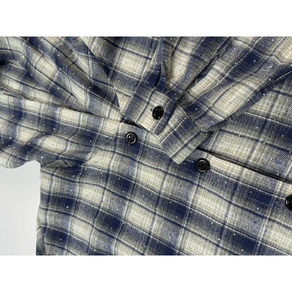 7760-43 синяя женская рубашка (JJF. с камнями и капюшоном, 4 ед, размеры норма: XL, 2XL, 3XL, 4XL) JJF